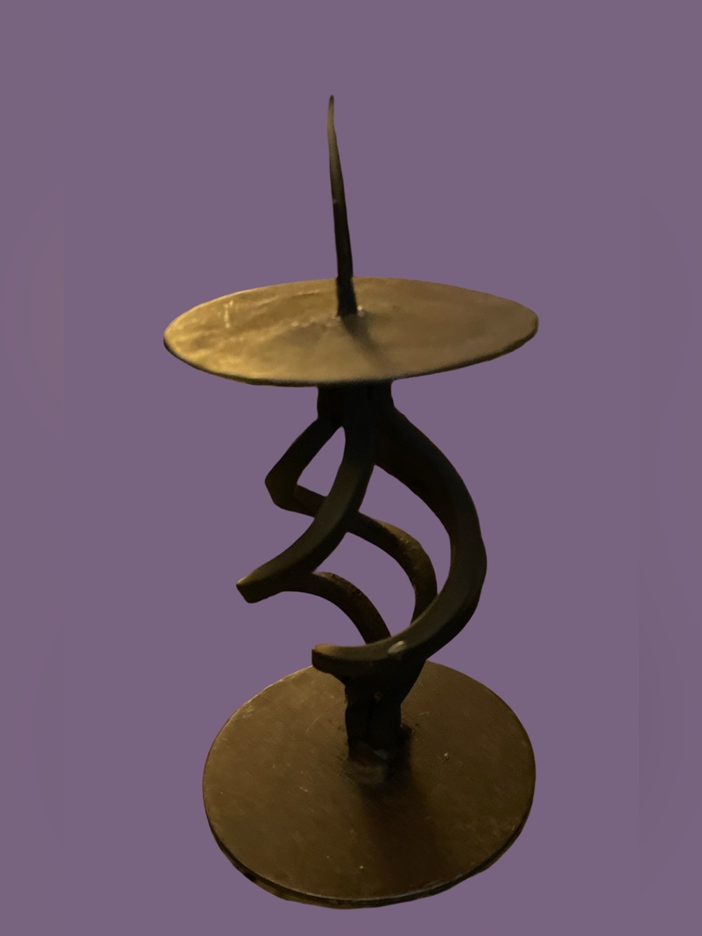 Wrought Iron Handcrafted 5” Candle Holder W/Twisted Column
